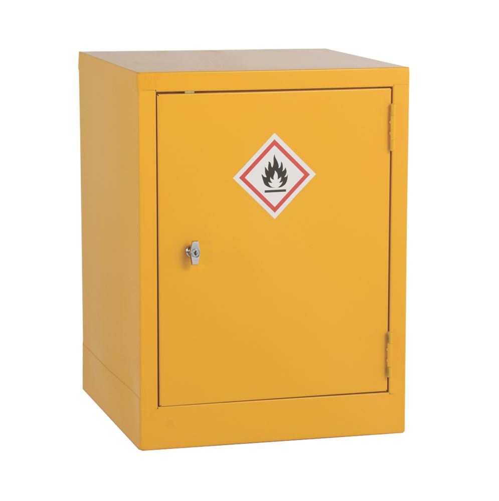 Barton 1-Shelf Hazardous Substance Cabinet Yellow 457mm x 457mm x 609mm ...