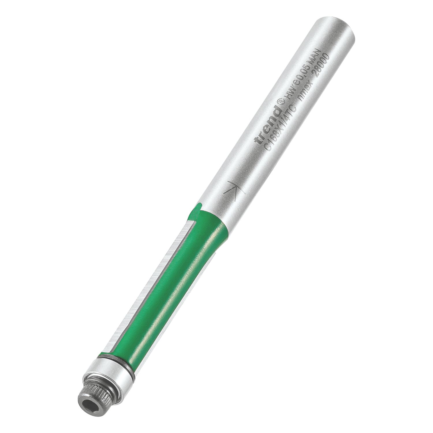 Trend C168X1/4TC 1/4" Straight Bearing-Guided Trimmer 6.35mm x 25.4mm (212XG)