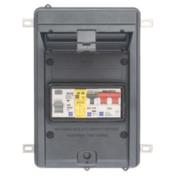 Lewden PRO65-REV40AS IP65 Weatherproof Outdoor 6-Module 6-Way Populated  EV Charger Consumer Unit with SPD