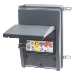 Lewden PRO65-REV40AS IP65 Weatherproof Outdoor 6-Module 6-Way Populated  EV Charger Consumer Unit with SPD