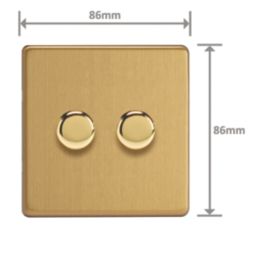 Varilight V-Pro 2-Gang 2-Way LED Dimmer Switch  Brushed Brass