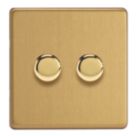 Varilight V-Pro 2-Gang 2-Way LED Dimmer Switch  Brushed Brass