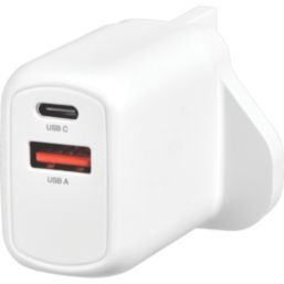 Masterplug 2-Outlet Type A & C Plug-In USB Charger 4A