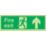 Nite-Glo  Photoluminescent "Fire Exit" Up Arrow Sign 150mm x 450mm