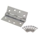 Eurospec  Satin Polished Steel Grade 14 Fire Rated Thrust Bearing Hinges 102mm x 76mm 2 Pack