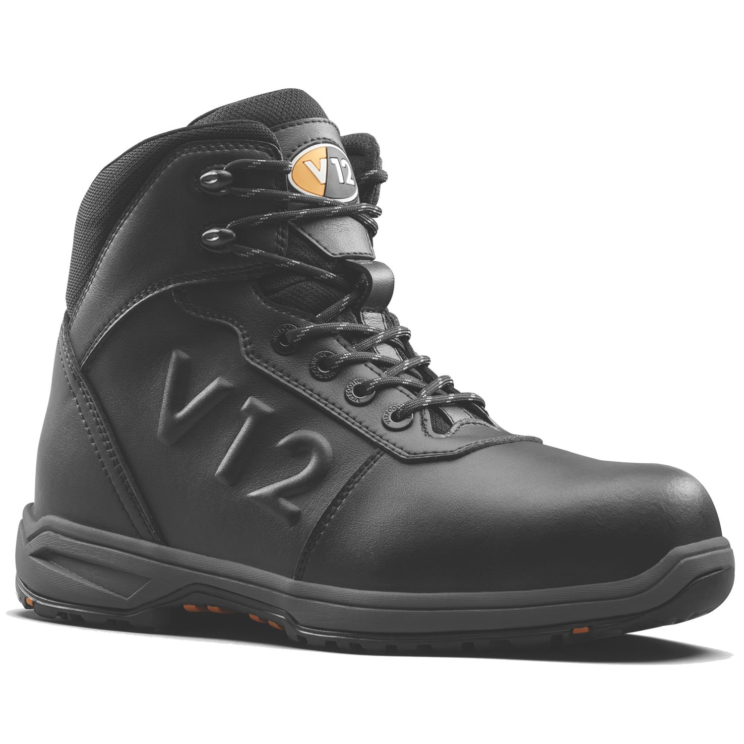 V12 Footwear Hyrax Size 12 Black Water-Resistant Safety Boots (213AU)