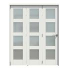 Green & Taylor  3-Door 4-Frosted Light Primed White Wooden Shaker Internal Bi-Fold Door 2060mm x 1674mm
