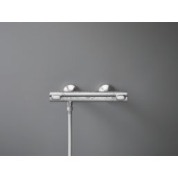 Grohe Precision Flow Exposed Single Outlet Thermostatic Chrome Bar Mixer Shower Valve