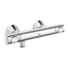 Grohe Precision Flow Exposed Single Outlet Thermostatic Chrome Bar Mixer Shower Valve