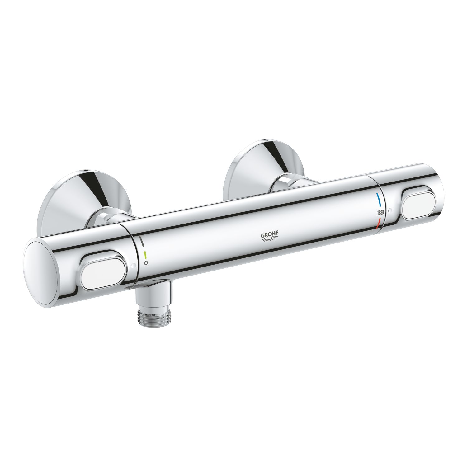 Grohe Precision Flow Exposed Single Outlet Thermostatic Chrome Bar Mixer Shower Valve (213JF)