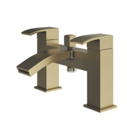 ETAL Kinlin Brushed Brass 143mm Deck Mounted Dual Control Manual Shower Mixer Tap