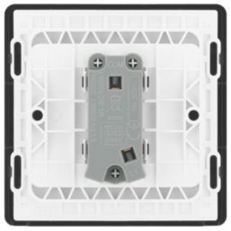 British General Evolve 10A 1-Gang 1-Way Press Switch Grey with Black Inserts