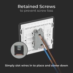 British General Evolve 10A 1-Gang 1-Way Press Switch Grey with Black Inserts