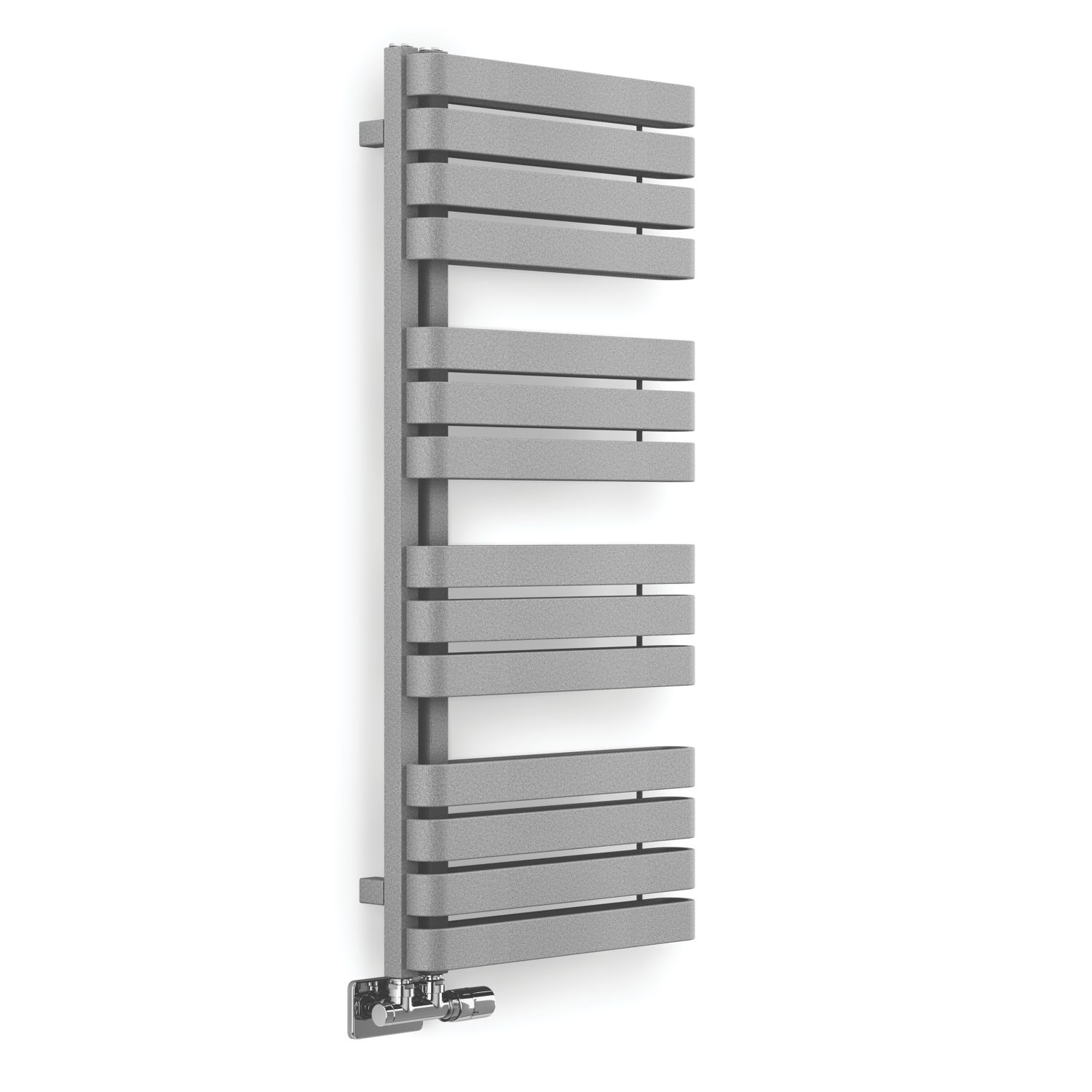 Terma 1110mm x 500mm 2605BTU Grey / Silver Flat Designer Towel Radiator (213RH)