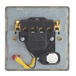 Contactum Lyric 20A 1-Gang DP Control Switch & Flex Outlet Brushed Brass with Neon with Black Inserts