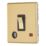 Contactum Lyric 20A 1-Gang DP Control Switch & Flex Outlet Brushed Brass with Neon with Black Inserts