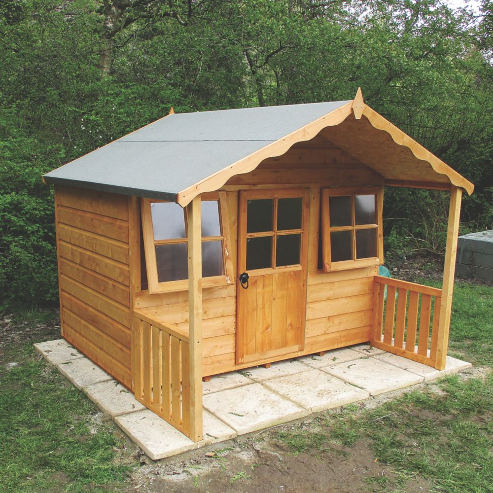 Shire Stork 6 x 6 Nominal Timber Playhouse Screwfix