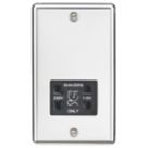 Knightsbridge  2-Gang Dual Voltage Shaver Socket 115 V / 230V Polished Chrome with Black Inserts