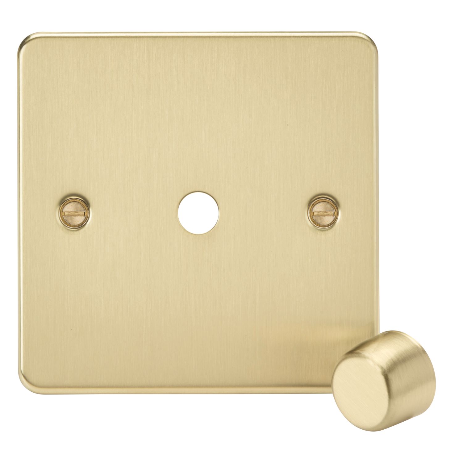 Knightsbridge Flat Plate 1-Gang Modular Dimmer Switch Brushed Brass (213YA)
