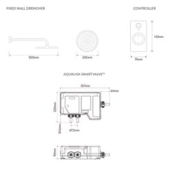 Aqualisa Visage Q HP/Combi Rear-Fed Chrome Thermostatic Single Outlet Concealed Smart Shower with Fixed Head