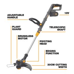 Titan  TTI1201GGT 18V 1 x 5.0Ah Li-Ion TXP Brushless Cordless Grass Trimmer