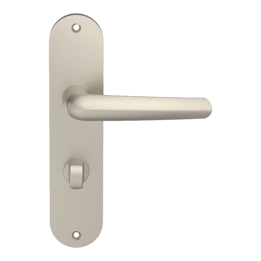 Cooke & Lewis Amga WC Lever on Backplate Handle Pair Satin Nickel
