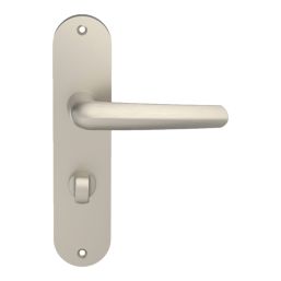 Cooke & Lewis Amga WC Lever on Backplate Handle Pair Satin Nickel