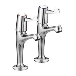 Bristan Value High Neck Pillar Single Lever Kitchen Taps Chrome-Plated 1 Pair