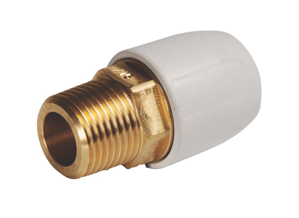 Hep2O  Plastic Push-Fit Adapting Male Coupler 10mm x 1/2"