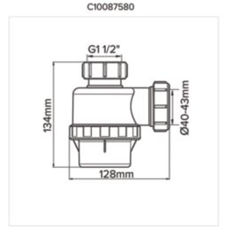 Flomasta  Shallow Bottle Trap White 40mm