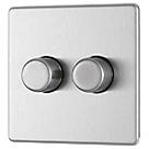 LAP  2-Gang 2-Way LED Dimmer Switch  Brushed Stainless Steel