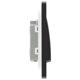 British General Evolve 20A 16AX 1-Gang 2-Way Wide Rocker Light Switch  Grey with Black Inserts