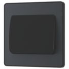 British General Evolve 20A 16AX 1-Gang 2-Way Wide Rocker Light Switch  Grey with Black Inserts