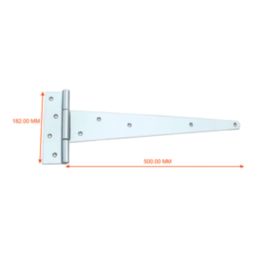 Smith & Locke Zinc-Plated Tee Hinges 500mm 2 Pack