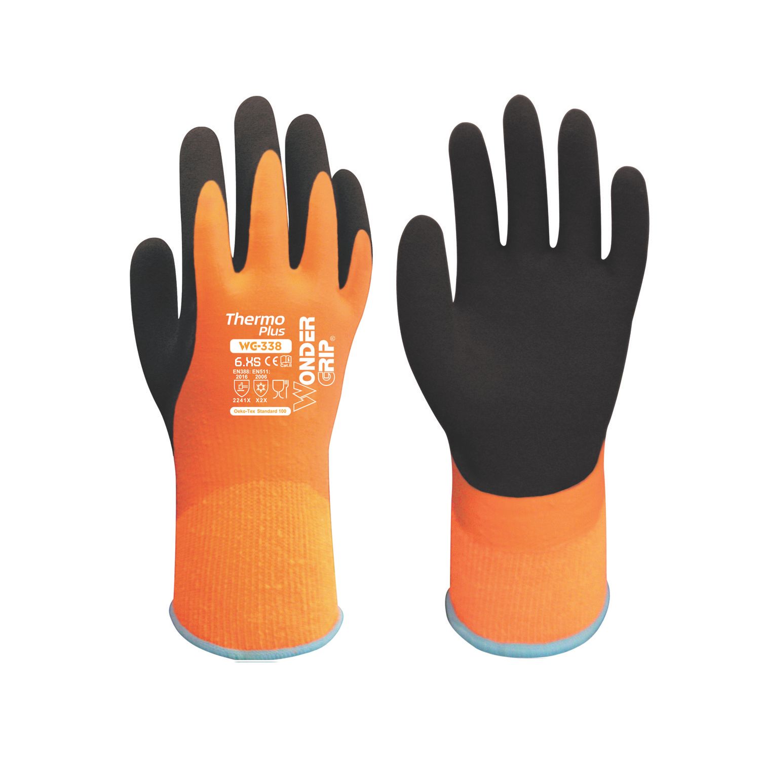 Wonder Grip WG-338 Thermo Plus 6 Thermal Waterproof Gloves Orange X Small (214VJ)
