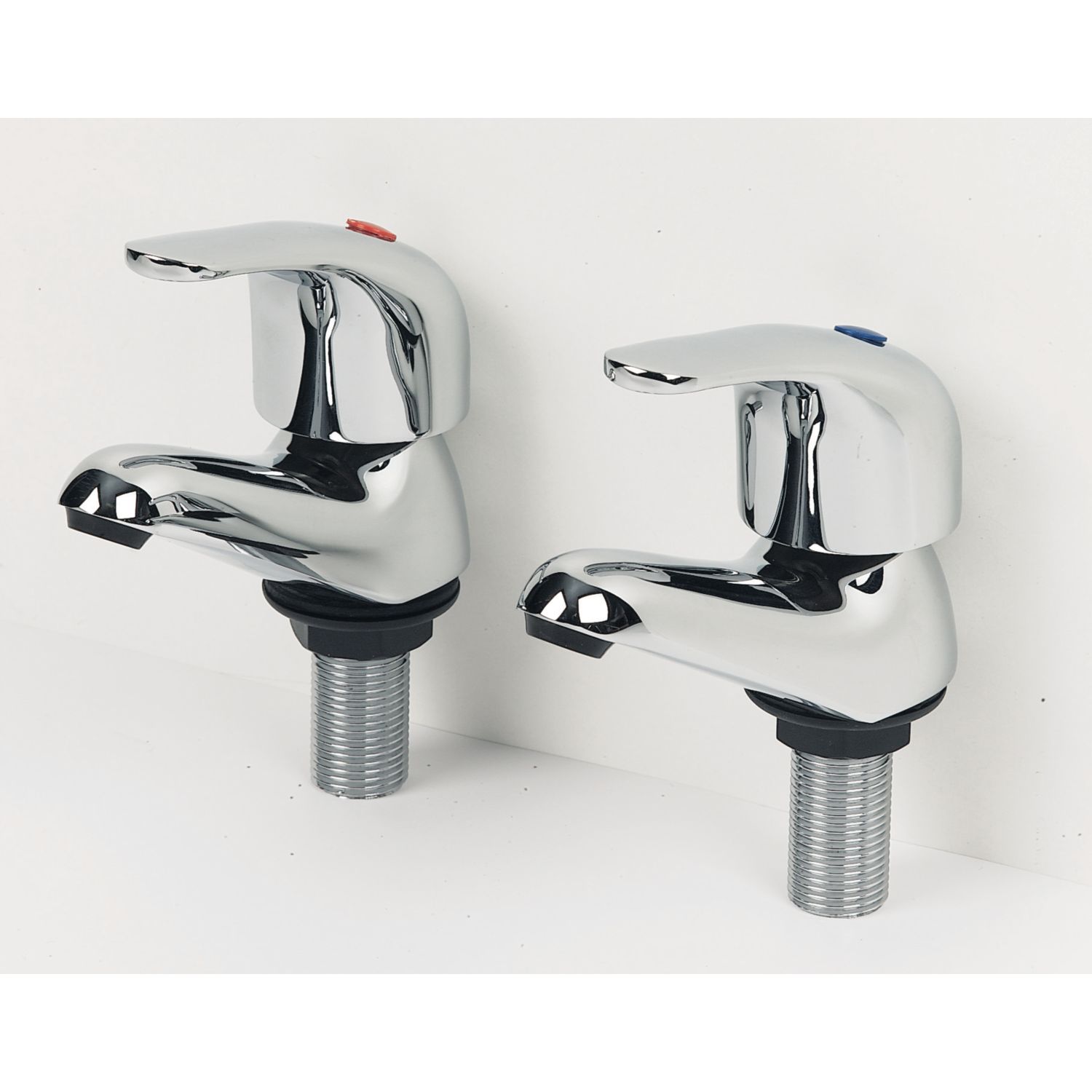 Swirl Conventional Chrome 87mm Cloakroom Lever 2 Tap Holes Basin Pillar Tap (21552)