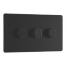 LAP  3-Gang 2-Way LED Dimmer Switch  Matt Black with Colour-Matched Inserts