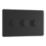 LAP  3-Gang 2-Way LED Dimmer Switch  Matt Black with Colour-Matched Inserts