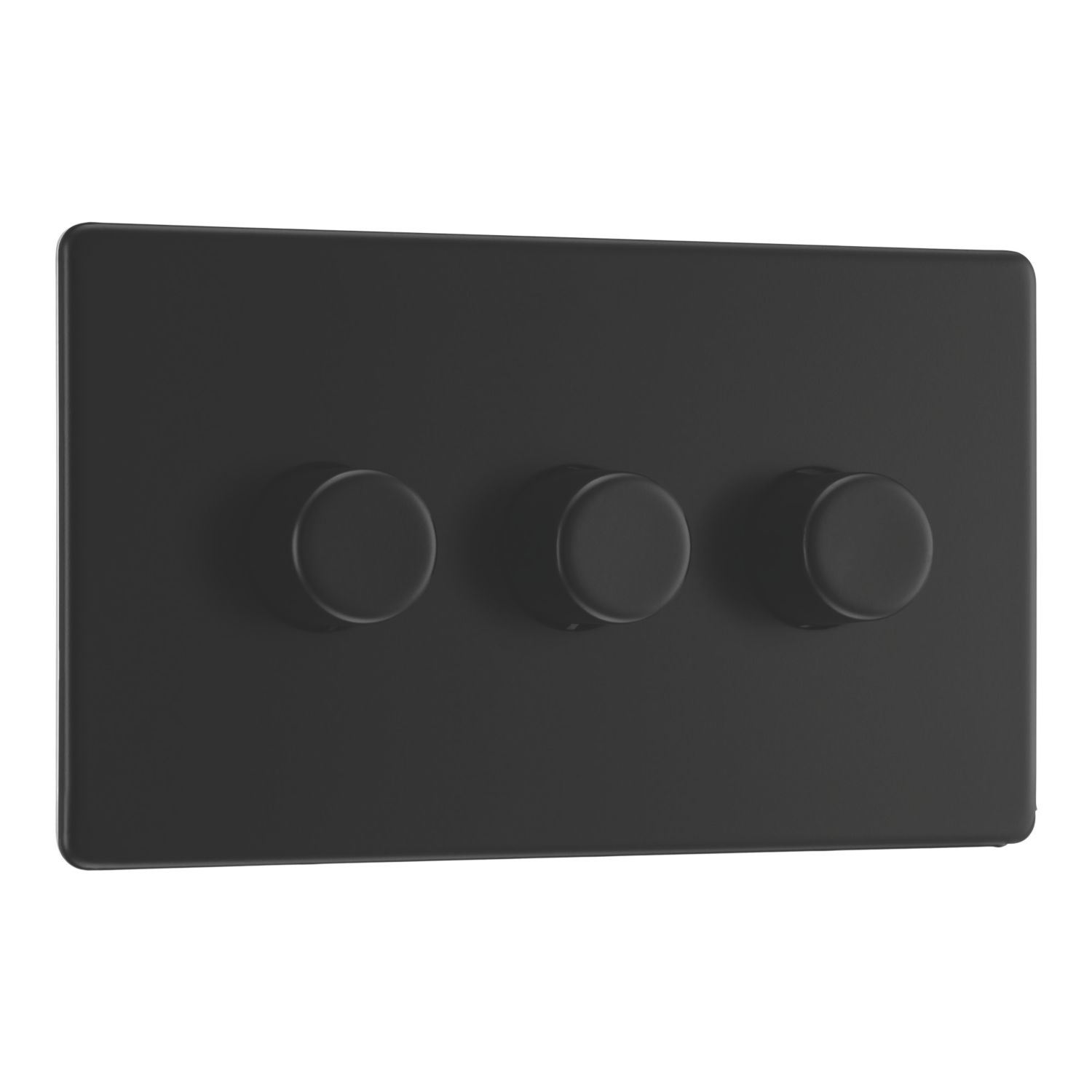 LAP 3-Gang 2-Way LED Dimmer Switch Matt Black with Colour-Matched Inserts (215CN)
