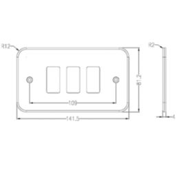 Knightsbridge  3-Module Grid Metal Clad Faceplate