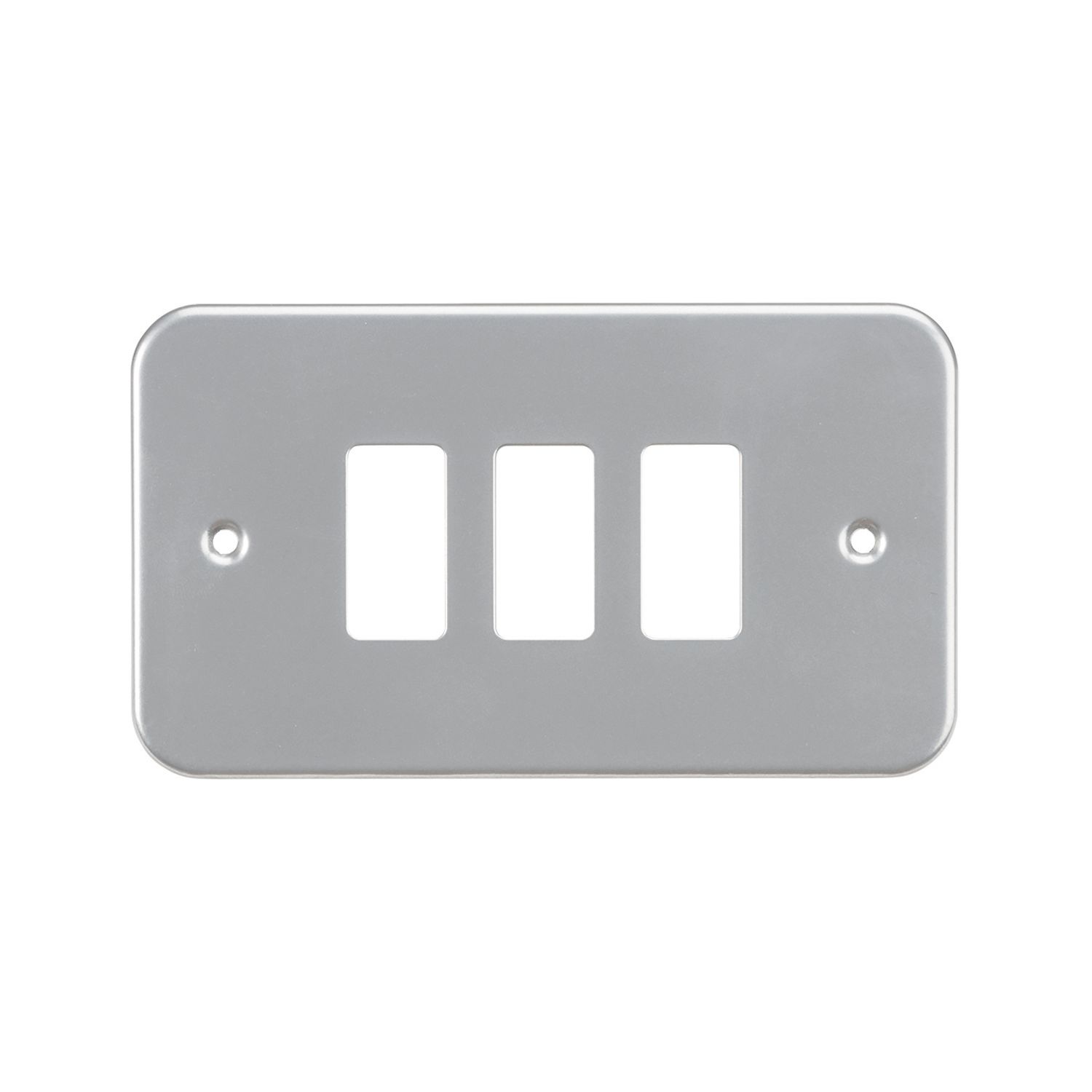 Knightsbridge 3-Module Grid Metal Clad Faceplate (215CR)