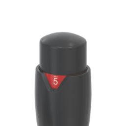 Reina Modal TRV 15mm x 15mm Black Corner & L/S Designer Thermostatic Radiator Valve & Lockshield