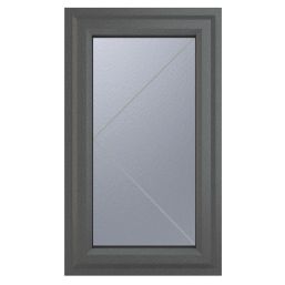 Crystal  Left-Hand Opening Obscure Triple-Glazed Casement Anthracite on White uPVC Window 610mm x 1040mm