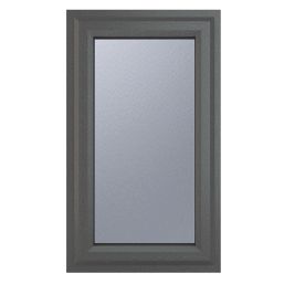 Crystal  Left-Hand Opening Obscure Triple-Glazed Casement Anthracite on White uPVC Window 610mm x 1040mm