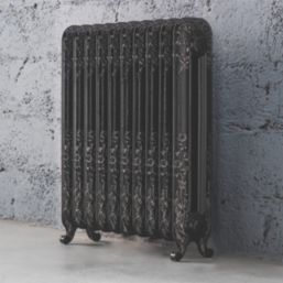 Arroll 794mm x 684mm 3550BTU Black / Silver Cast Iron 2 Column Radiator