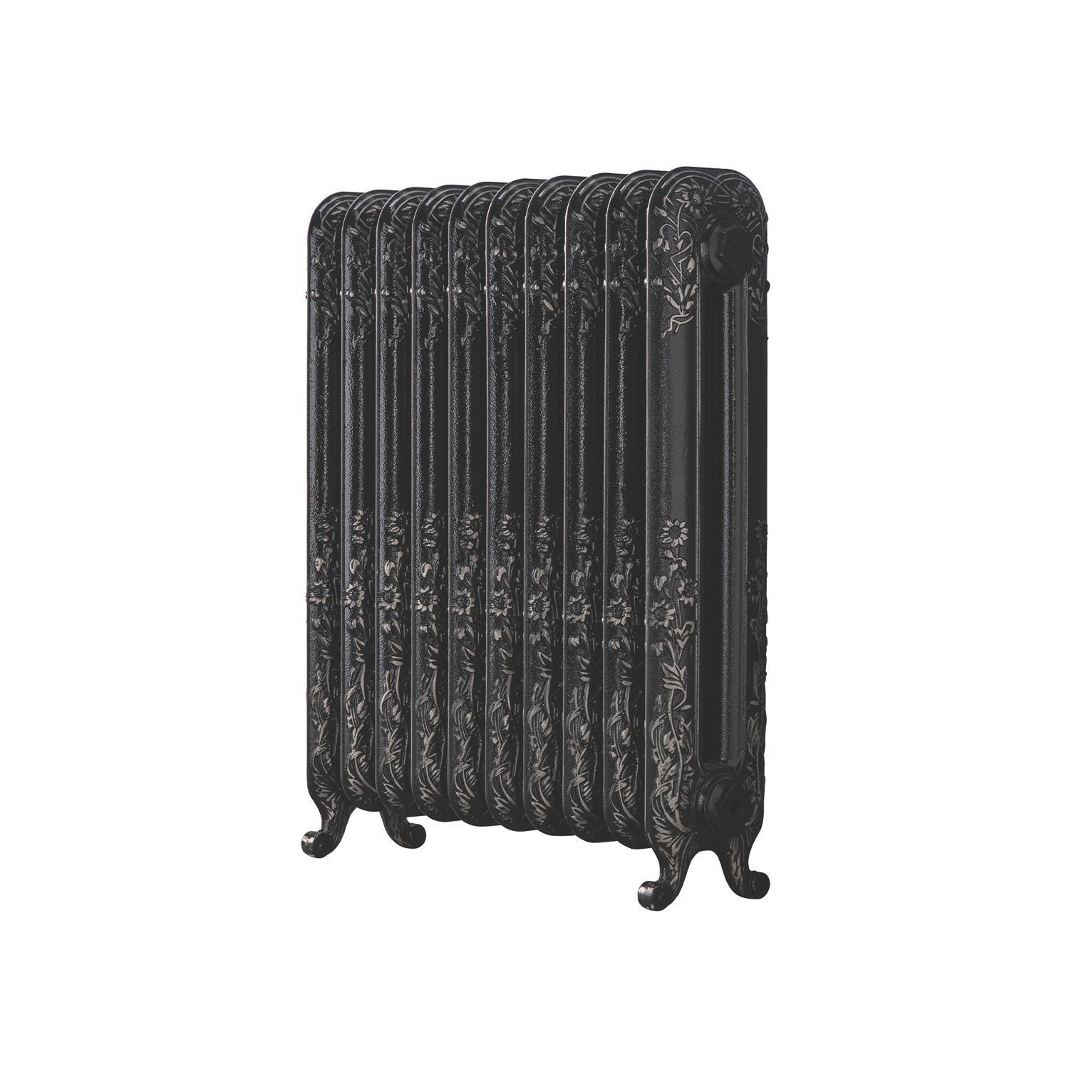 Arroll 794mm x 684mm 3550BTU Black / Silver Cast Iron 2 Column Radiator (215KY)