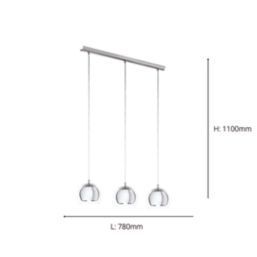 Eglo Rocamar 3 Light Pendant Light Chrome