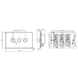 Knightsbridge  3-Gang 2-Way LED Intelligent Dimmer Switch  Brushed Chrome