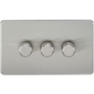 Knightsbridge  3-Gang 2-Way LED Intelligent Dimmer Switch  Brushed Chrome