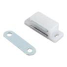 Essentials 2-Hole Magnetic Cabinet Catch White 41mm x 16mm 25 Pack